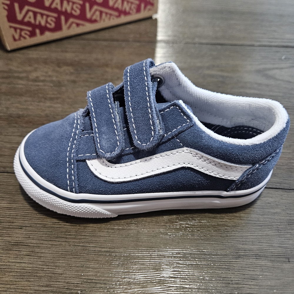 Vans NEW Kids Blue and White Suede Sneakers